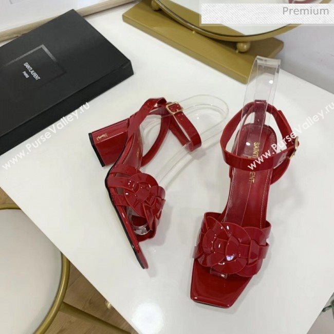 Saint Laurent Patent Leather Sandal With 6.5cm Heel Red 2020 (ME-20042006)