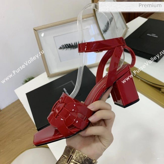 Saint Laurent Patent Leather Sandal With 6.5cm Heel Red 2020 (ME-20042006)