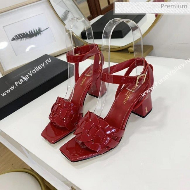 Saint Laurent Patent Leather Sandal With 6.5cm Heel Red 2020 (ME-20042006)