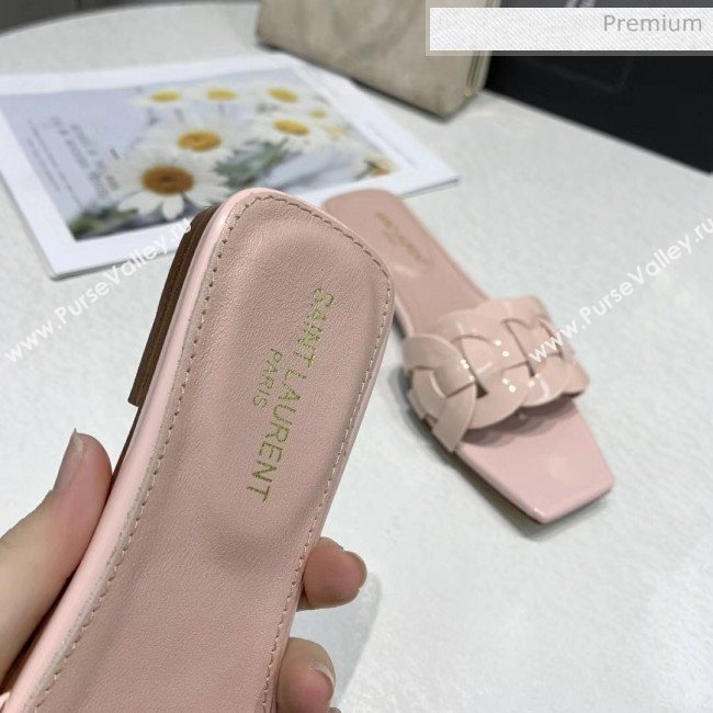 Saint Laurent Patent Leather Flat Sandal Pink 2020 (ME-20042024)