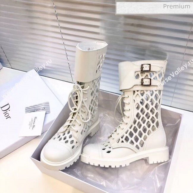 Dior D-Trap Matte Calfskin Low Boot Off- White 2020 (RS-20042002)