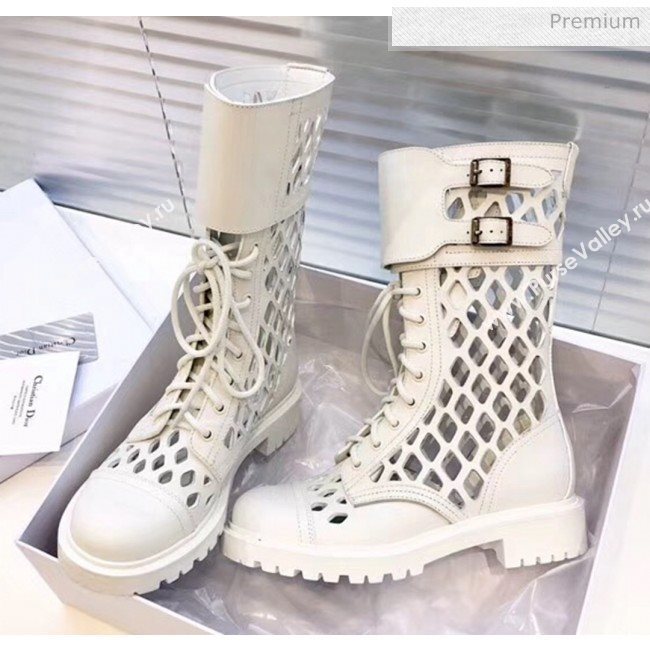 Dior D-Trap Matte Calfskin Low Boot Off- White 2020 (RS-20042002)