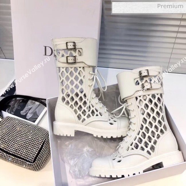 Dior D-Trap Matte Calfskin Low Boot Off- White 2020 (RS-20042002)