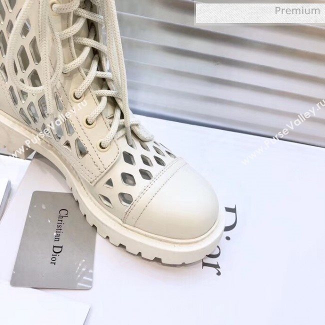 Dior D-Trap Matte Calfskin Low Boot Off- White 2020 (RS-20042002)