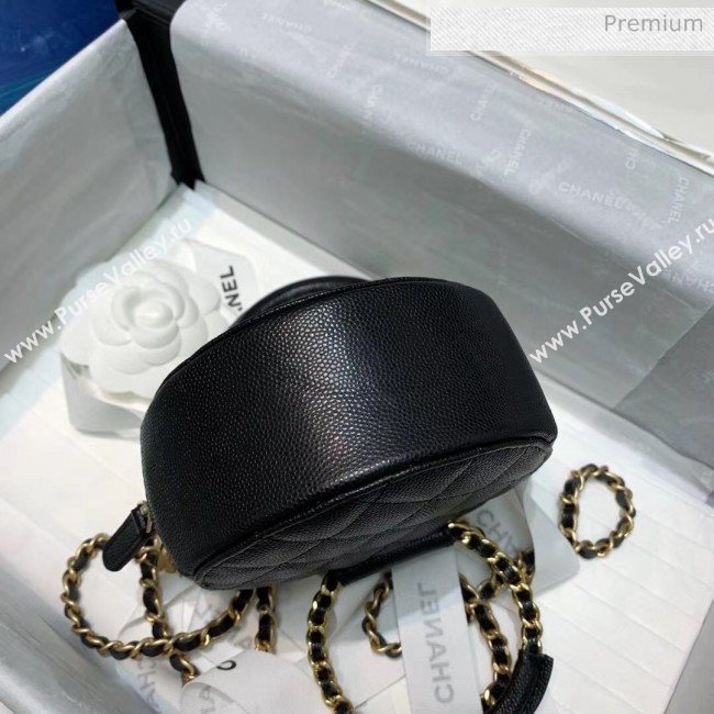 Chanel Grained Calfskin Clutch With Chain &amp; Round Handles AP1176 Black 2020 (AFEI-20042128)