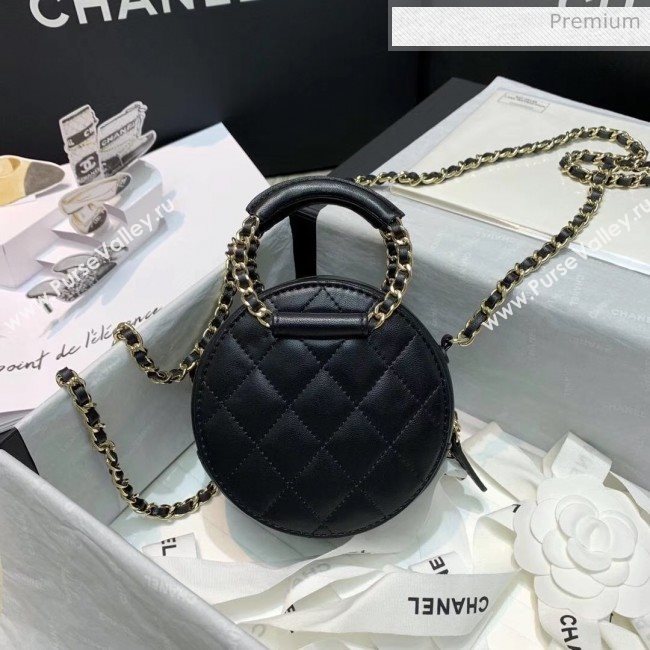 Chanel Lambskin Clutch With Chain &amp; Round Handles AP1176 Black 2020 (AF-20042130)