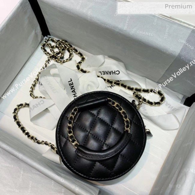 Chanel Lambskin Clutch With Chain &amp; Round Handles AP1176 Black 2020 (AF-20042130)