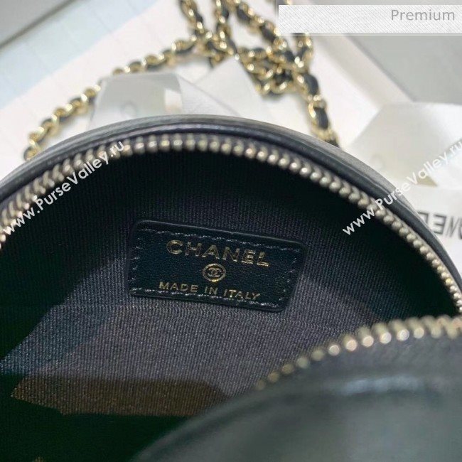 Chanel Lambskin Clutch With Chain &amp; Round Handles AP1176 Black 2020 (AF-20042130)