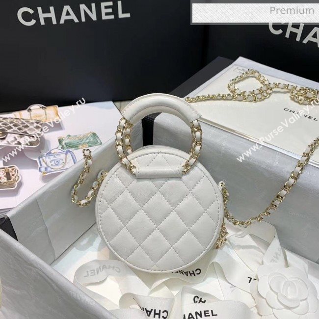 Chanel Lambskin Clutch With Chain &amp; Round Handles AP1176 Whtie 2020 (AF-20042131)