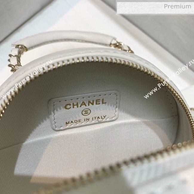 Chanel Lambskin Clutch With Chain &amp; Round Handles AP1176 Whtie 2020 (AF-20042131)