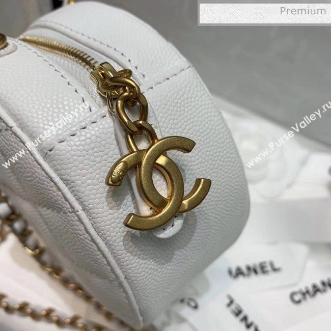 Chanel Grained Calfskin Clutch With Chain &amp; Round Handles AP1176 White 2020 (AF-20042129)