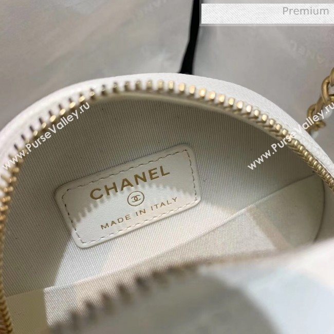 Chanel Grained Calfskin Clutch With Chain &amp; Round Handles AP1176 White 2020 (AF-20042129)