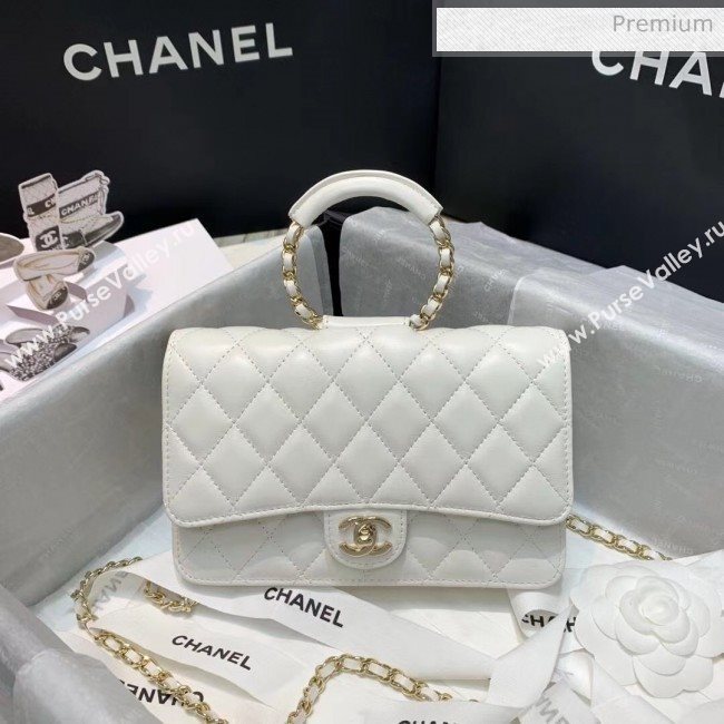 Chanel Lambskin Wallet on Chain With Round Handle AP1177 White 2020 (AF-20042127)
