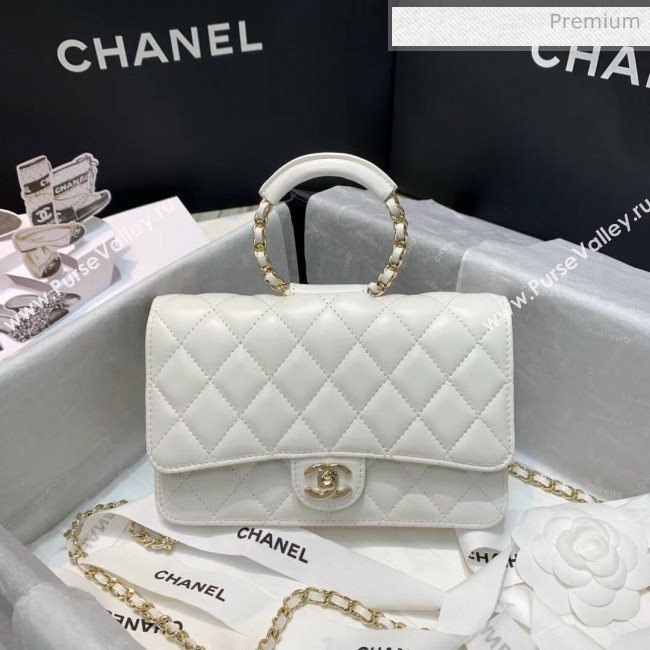 Chanel Lambskin Wallet on Chain With Round Handle AP1177 White 2020 (AF-20042127)