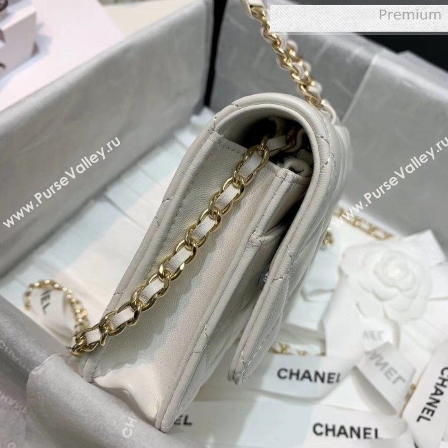 Chanel Lambskin Wallet on Chain With Round Handle AP1177 White 2020 (AF-20042127)