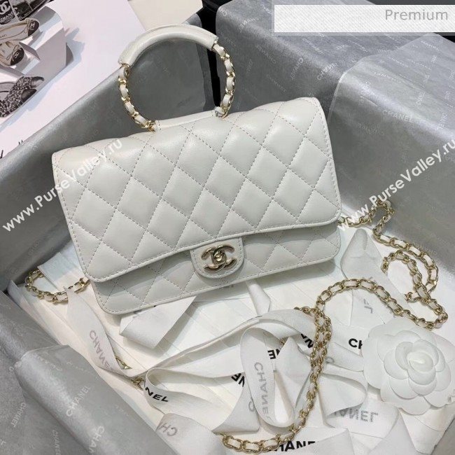 Chanel Lambskin Wallet on Chain With Round Handle AP1177 White 2020 (AF-20042127)