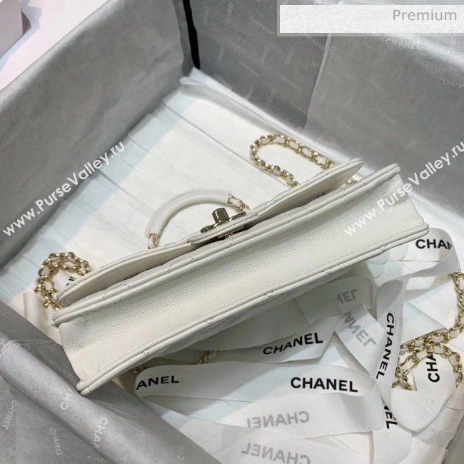 Chanel Lambskin Wallet on Chain With Round Handle AP1177 White 2020 (AF-20042127)