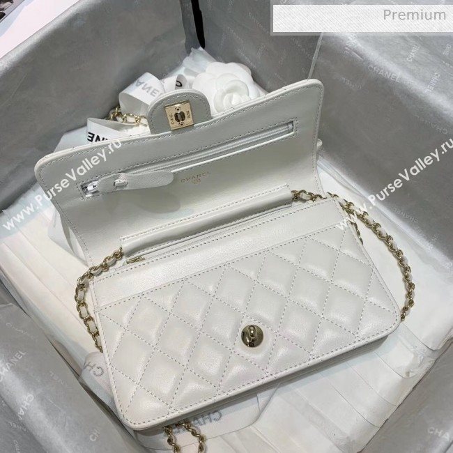 Chanel Lambskin Wallet on Chain With Round Handle AP1177 White 2020 (AF-20042127)