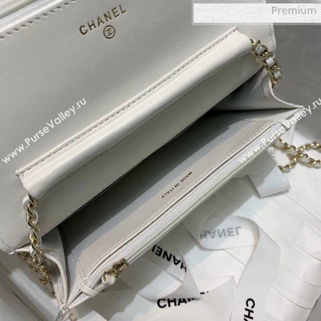 Chanel Lambskin Wallet on Chain With Round Handle AP1177 White 2020 (AF-20042127)