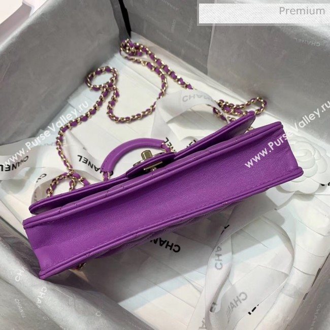 Chanel Lambskin Wallet on Chain With Round Handle AP1177 Purple 2020 (AF-20042126)