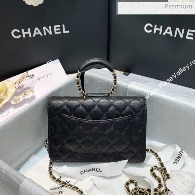 Chanel Lambskin Wallet on Chain With Round Handle AP1177 Black 2020 (AF-20042125)