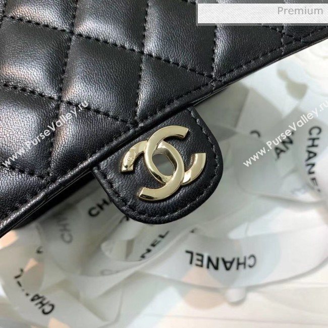 Chanel Lambskin Wallet on Chain With Round Handle AP1177 Black 2020 (AF-20042125)