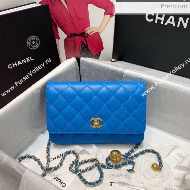 Chanel Metal Wallet on Chain WOC Bag AP1450 Blue 2020 (AFEI-20042119)