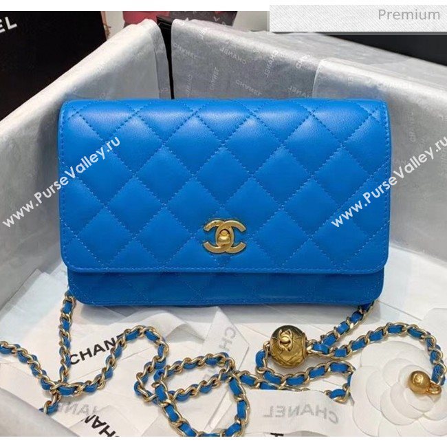 Chanel Metal Wallet on Chain WOC Bag AP1450 Blue 2020 (AFEI-20042119)