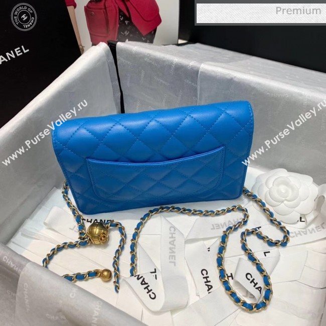 Chanel Metal Wallet on Chain WOC Bag AP1450 Blue 2020 (AFEI-20042119)