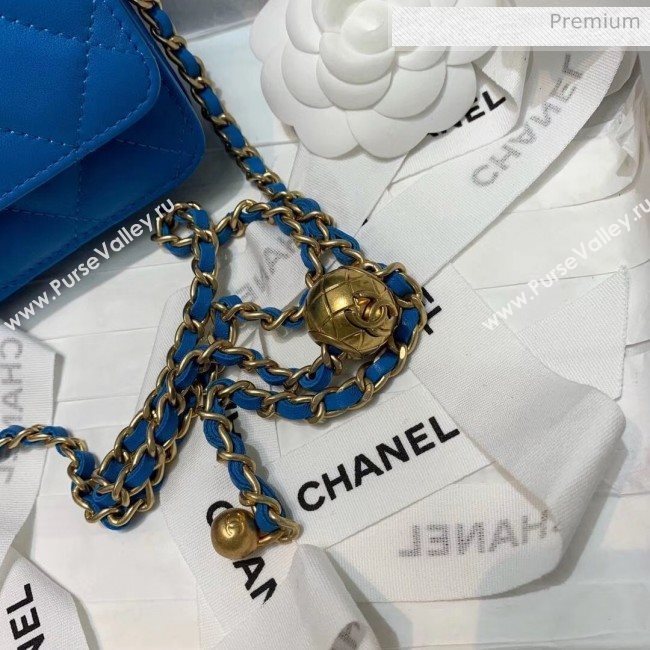 Chanel Metal Wallet on Chain WOC Bag AP1450 Blue 2020 (AFEI-20042119)