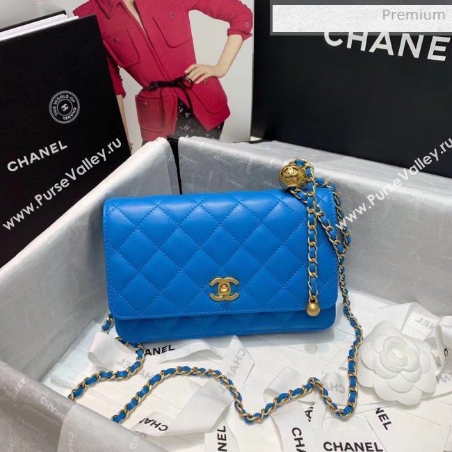 Chanel Metal Wallet on Chain WOC Bag AP1450 Blue 2020 (AFEI-20042119)