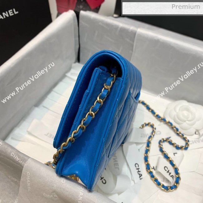 Chanel Metal Wallet on Chain WOC Bag AP1450 Blue 2020 (AFEI-20042119)