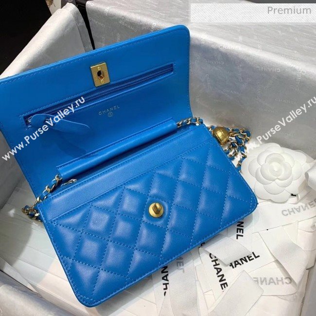 Chanel Metal Wallet on Chain WOC Bag AP1450 Blue 2020 (AFEI-20042119)