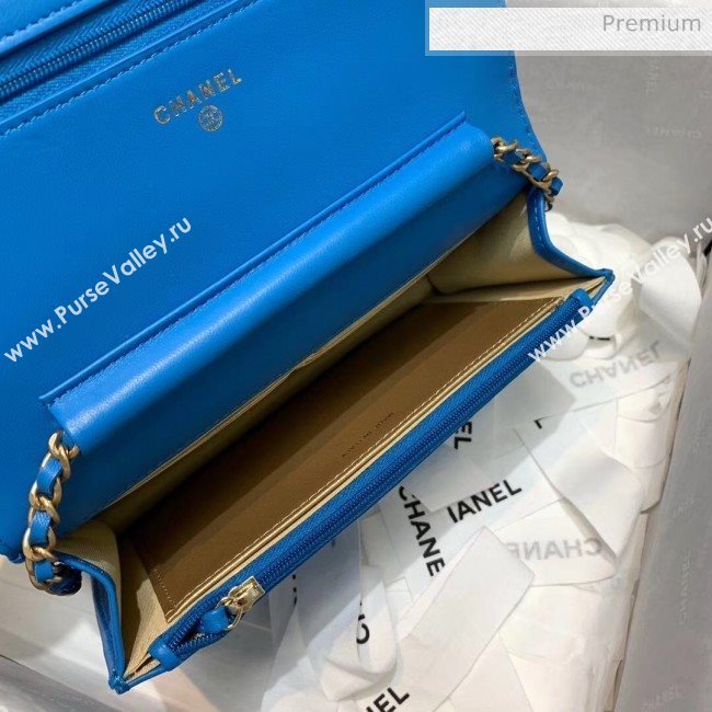 Chanel Metal Wallet on Chain WOC Bag AP1450 Blue 2020 (AFEI-20042119)