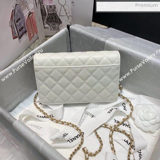 Chanel Calfskin Wallet on Chain With Logo Chain AP1234 White 2020 (SS-20042133)