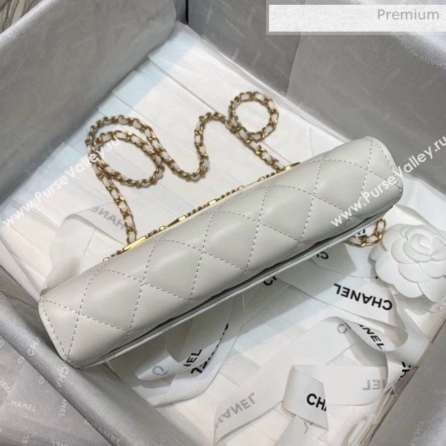 Chanel Calfskin Wallet on Chain With Logo Chain AP1234 White 2020 (SS-20042133)