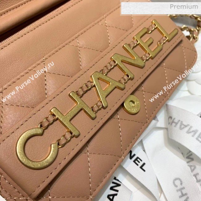 Chanel Calfskin Wallet on Chain With Logo Chain AP1234 Beige 2020 (SS-20042134)