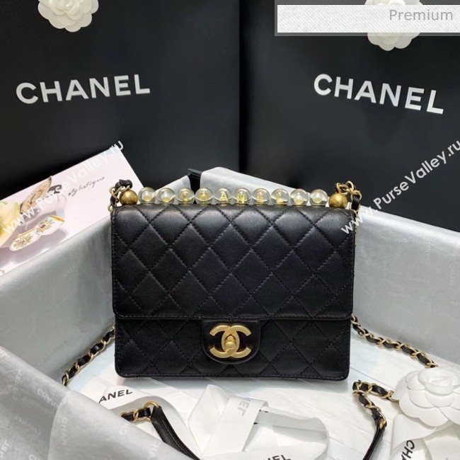 Chanel Acrylic Beads Goatskin Small Falp Bag AS0585 Black/Gold 2020 (SS-20042201)