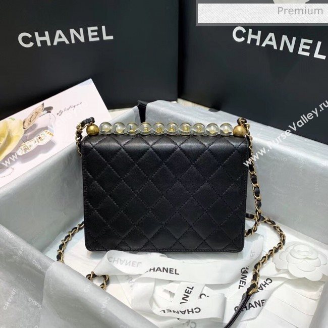 Chanel Acrylic Beads Goatskin Small Falp Bag AS0585 Black/Gold 2020 (SS-20042201)