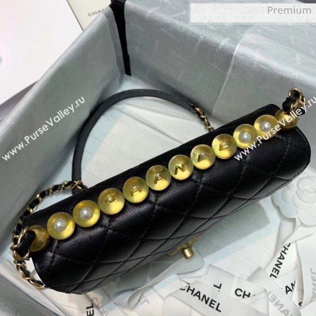 Chanel Acrylic Beads Goatskin Small Falp Bag AS0585 Black/Gold 2020 (SS-20042201)