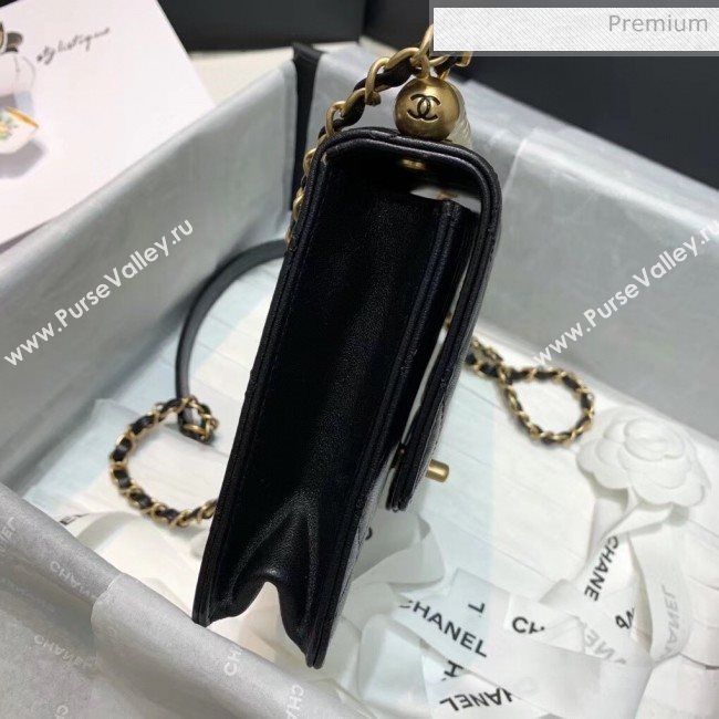 Chanel Acrylic Beads Goatskin Small Falp Bag AS0585 Black/Gold 2020 (SS-20042201)