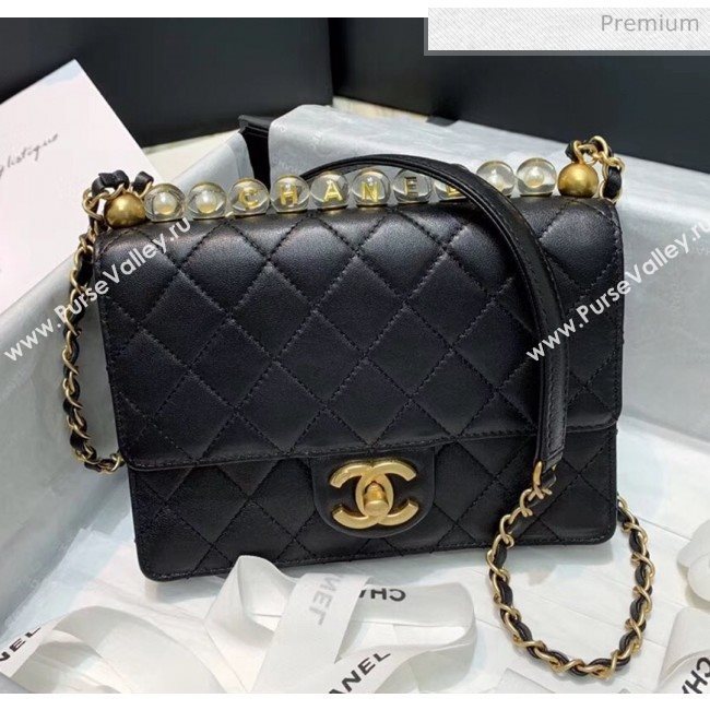 Chanel Acrylic Beads Goatskin Small Falp Bag AS0585 Black/Gold 2020 (SS-20042201)