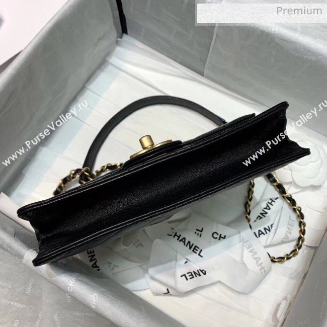 Chanel Acrylic Beads Goatskin Small Falp Bag AS0585 Black/Gold 2020 (SS-20042201)