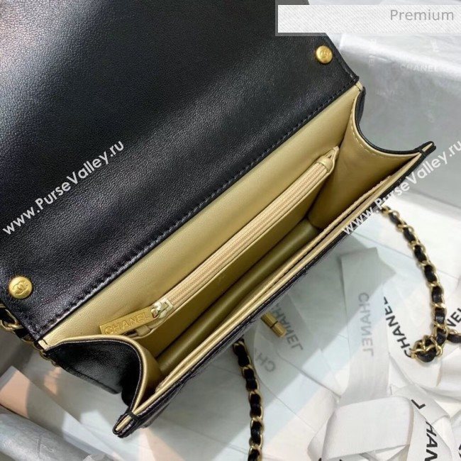 Chanel Acrylic Beads Goatskin Small Falp Bag AS0585 Black/Gold 2020 (SS-20042201)