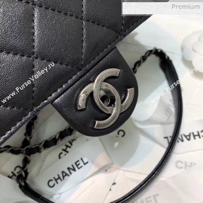 Chanel Acrylic Beads Goatskin Small Falp Bag AS0585 Black/Silver 2020 (SS-20042202)