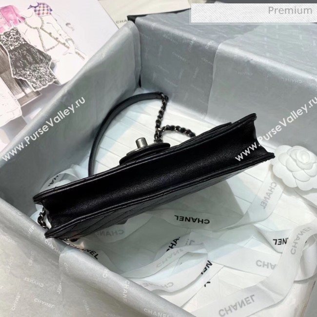 Chanel Acrylic Beads Goatskin Small Falp Bag AS0585 Black/Silver 2020 (SS-20042202)