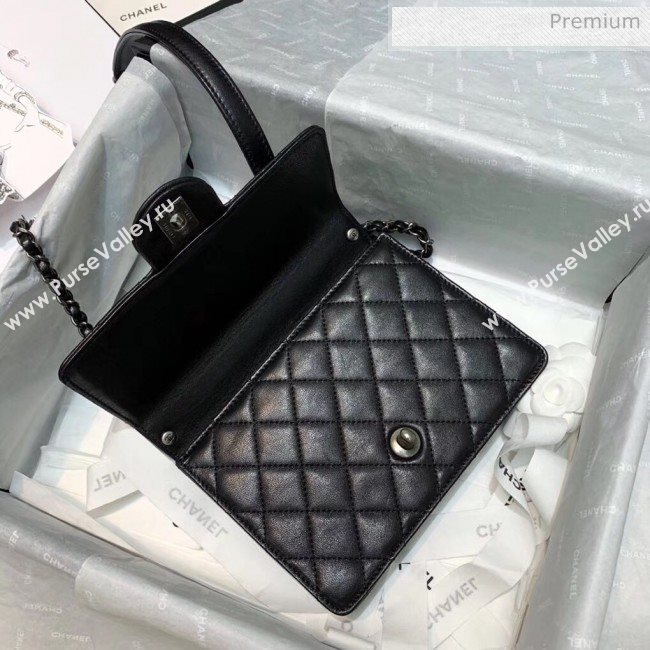 Chanel Acrylic Beads Goatskin Small Falp Bag AS0585 Black/Silver 2020 (SS-20042202)