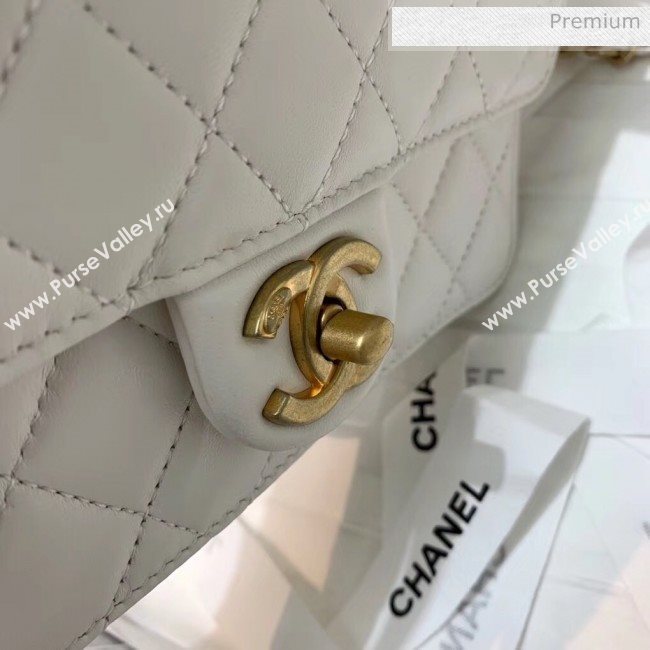 Chanel Acrylic Beads Goatskin Small Falp Bag AS0585 White 2020 (SS-20042203)