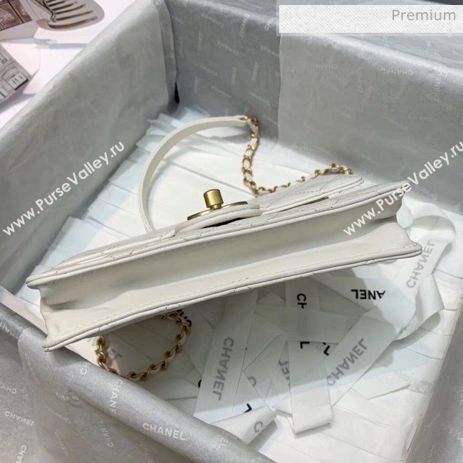 Chanel Acrylic Beads Goatskin Small Falp Bag AS0585 White 2020 (SS-20042203)