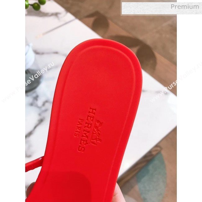  Hermes &quot;Chaine dAncre&quot; PVC Flat Sandal Red 2020 (ME-20042035)